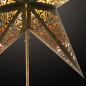 Preview: Kala Schwarz / Goldglitter  - Faltbarer Leuchtstern, Weihnachtsstern aus Papier mit 5 Zacken, 60 cm
